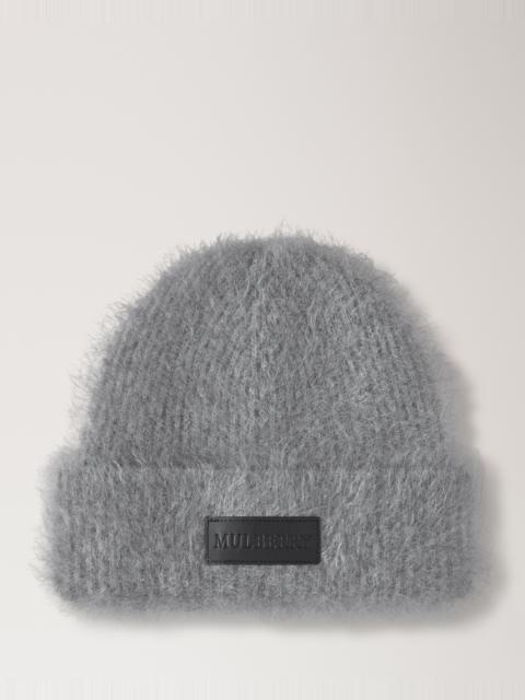 Mulberry Solid Mohair Beanie Light Grey Wool Blend