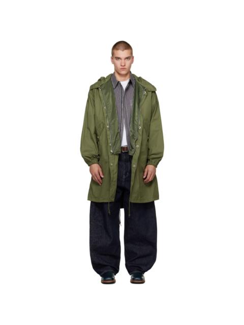 Comme des Garçons Homme Green Cotton Nylon Weather Coat