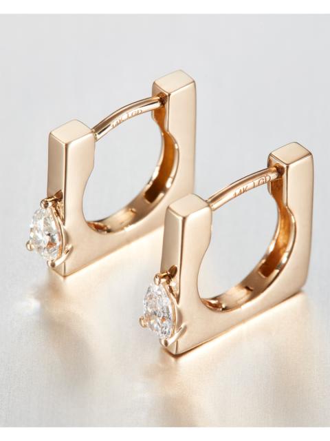 JENNY BIRD 14K Pear Cut Diamond Huggie Earrings