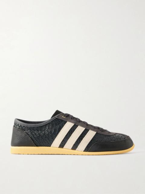 adidas Originals Japan Decon W perforated suede-trimmed textured-leather sneakers Black