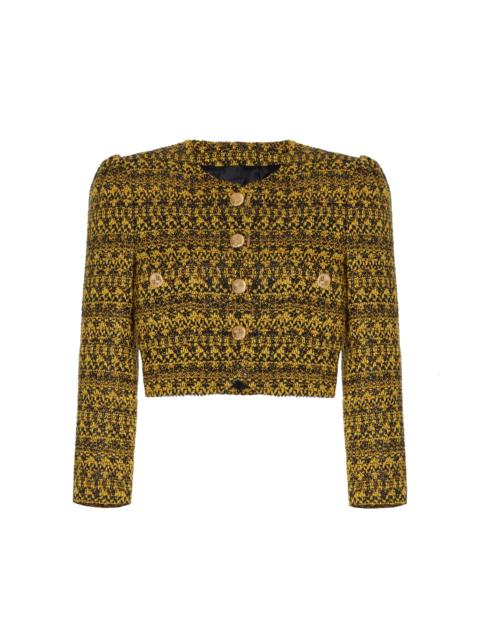 Alessandra Rich Sequined Tweed Boxy Jacket multi