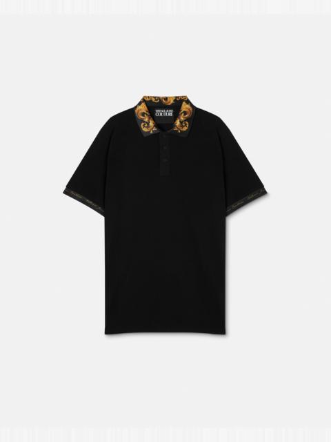 VERSACE JEANS COUTURE Printed Cotton-Piqué Polo