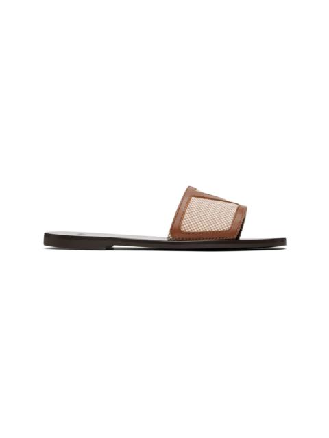 Valentino Off-White & Brown Viva Superstar Slide Sandals