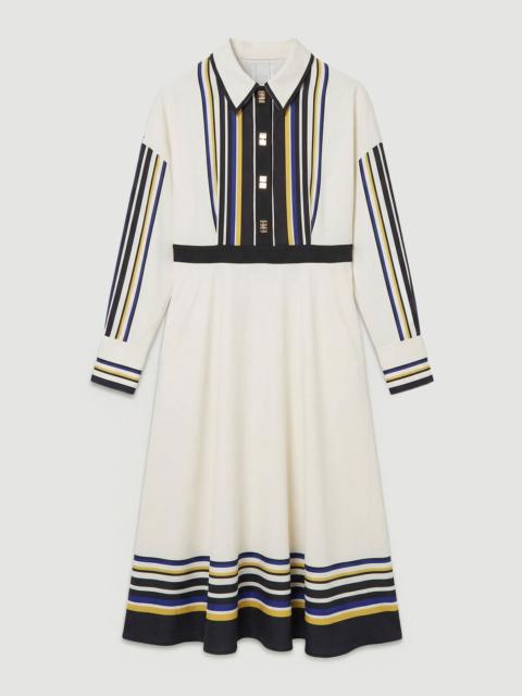 KAREN MILLEN Plus Size Contrast Stripe Twill Woven Maxi Shirt Dress