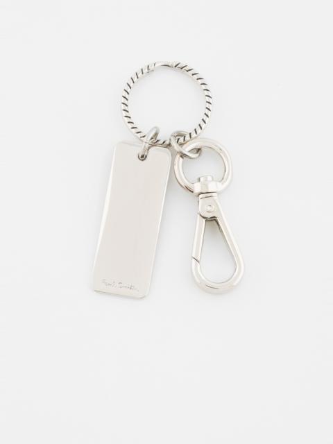 Paul Smith 'Signature Stripe' Tag Metal Keyring