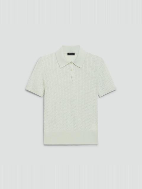Theory Cable-Knit Polo Shirt in Cashmere