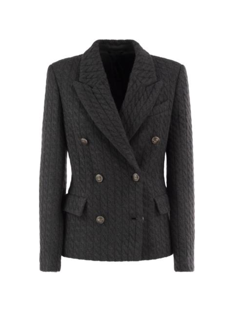 Brunello Cucinelli double-breasted cable-knit blazer