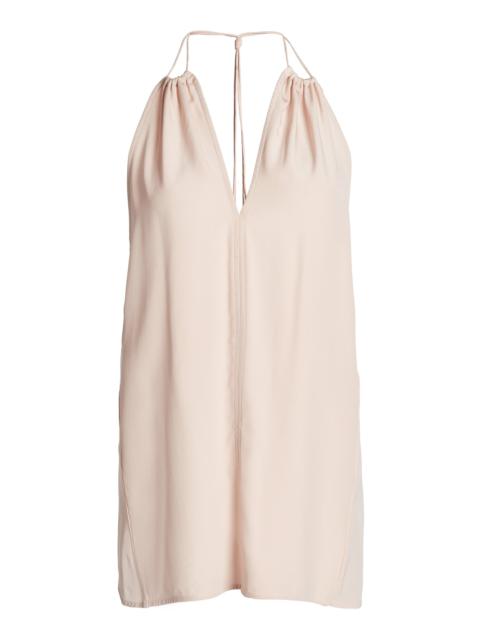 Victoria Beckham Gathered Silk Halter Top light pink