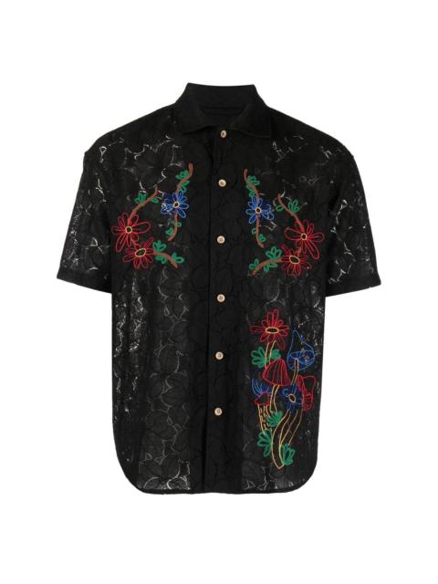 Andersson Bell floral-embroidered patterned-jacquard shirt
