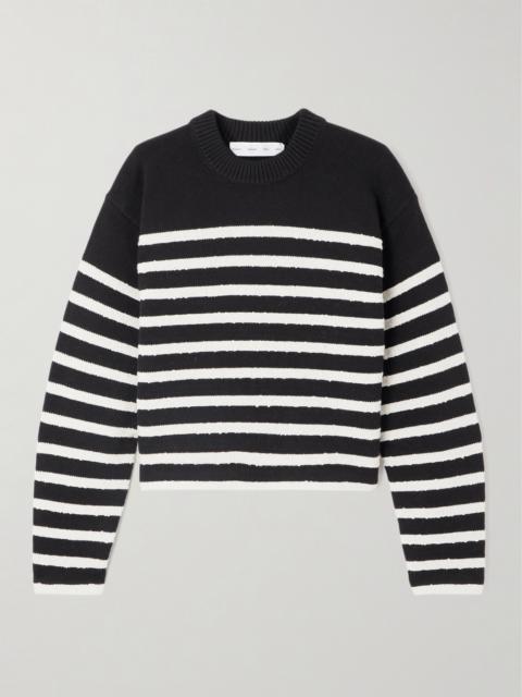 Proenza Schouler Nia Cropped Striped Cotton-blend Sweater
