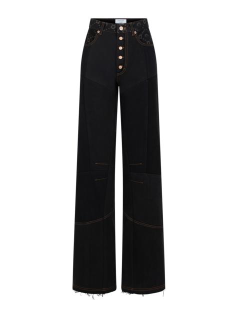 Marine Serre Regenerated Denim Flare Pants