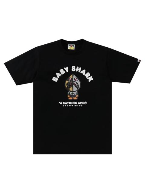 A BATHING APE® BAPE Baby Milo Shark College Tee 'Black/Grey'