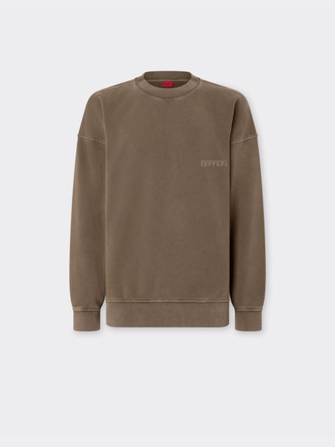 Ferrari Crewneck cotton sweatshirt with Ferrari logo