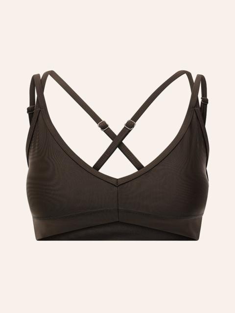 P.E NATION PARAMOUNT SPORTS BRA IN COFFEE SHINE