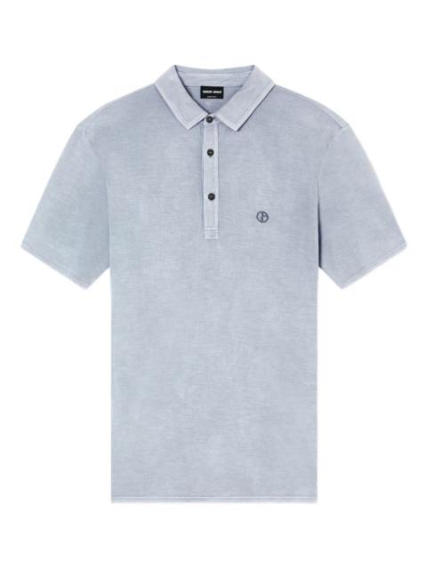 GIORGIO ARMANI logo-embroidered polo shirt