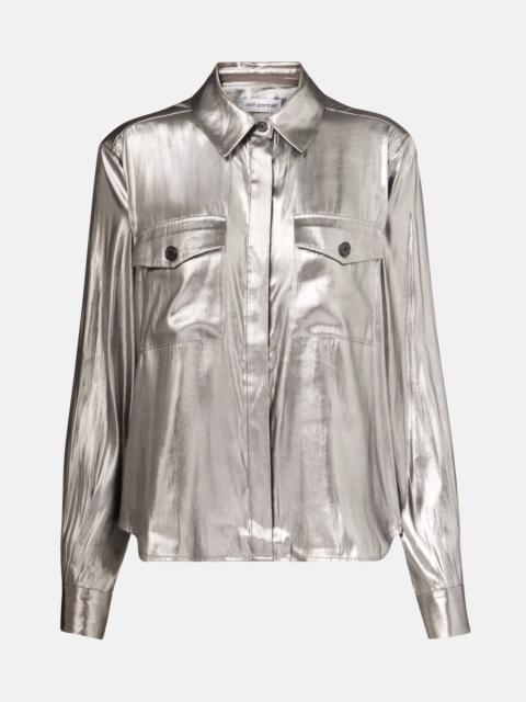 self-portrait Metallic shirt