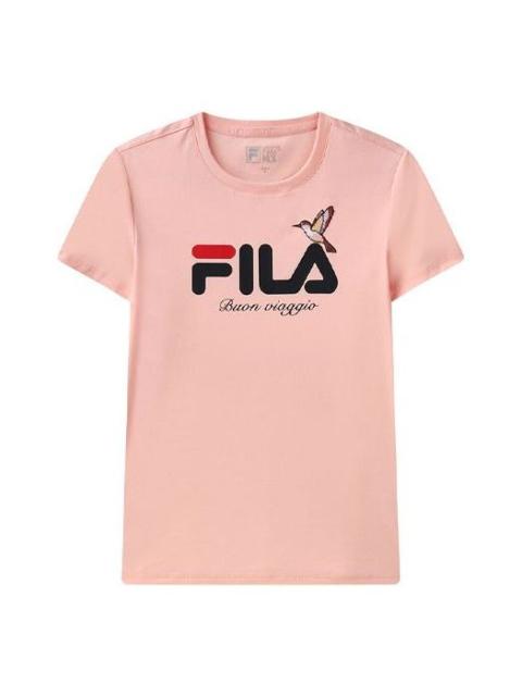FILA (WMNS) FILA Logo Alphabet Sports Skin Friendly Short Sleeve Pink F11W128109F-PK