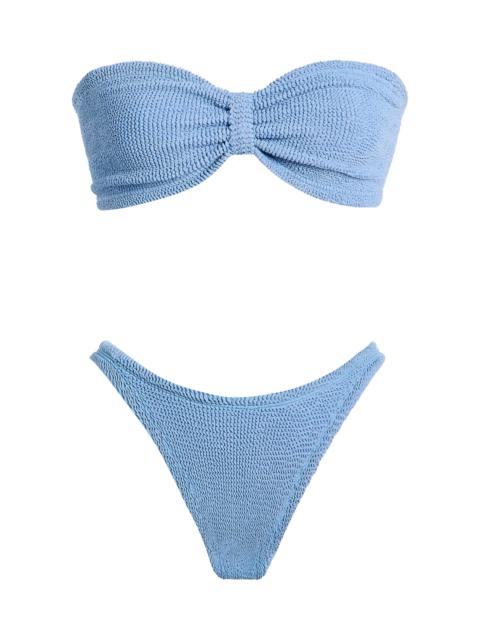 Hunza G Jean Seersucker Strapless Bikini blue
