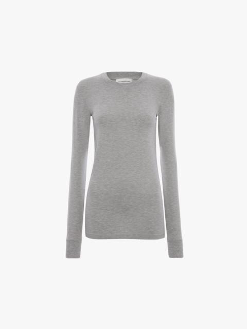 Long Sleeve Tee In Grey Marl