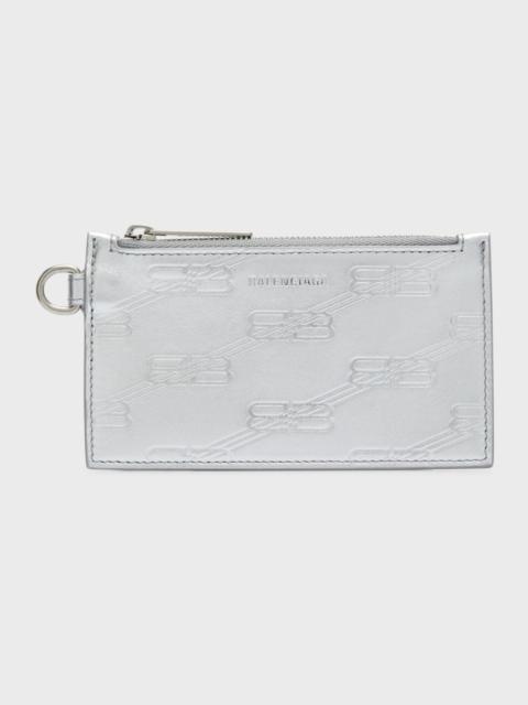 BALENCIAGA Men's Embossed Monogram Card Case On Keychain In Box