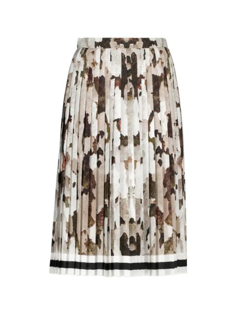 Burberry Printed pleated midi skirt