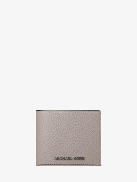 MICHAEL KORS Hudson Pebbled Leather Billfold Wallet