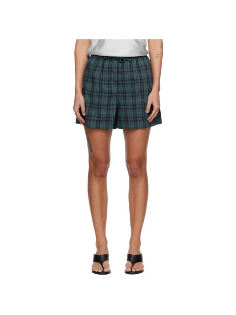 RÓHE Gren & Navy Check Boxer Shorts