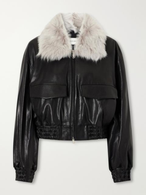 NOUR HAMMOUR Ellery Shearling-trimmed Leather Jacket