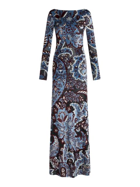 Etro Printed Maxi Dress blue