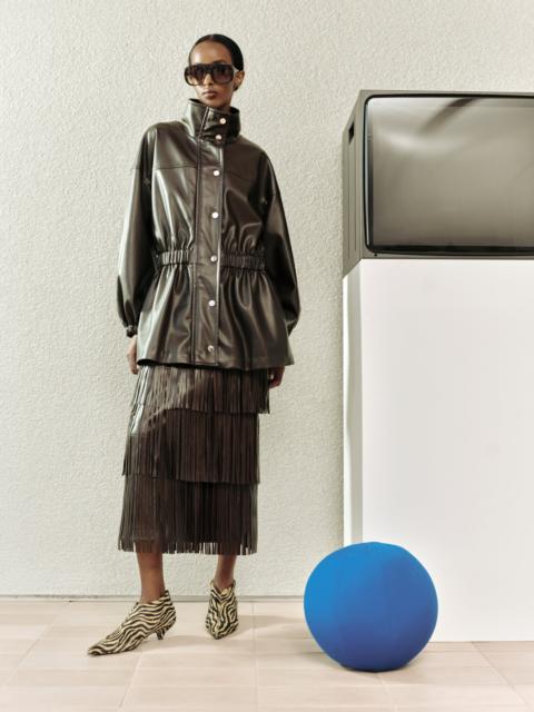 SIMONMILLER Yara Vegan Leather Jacket In Dark Choco Brown