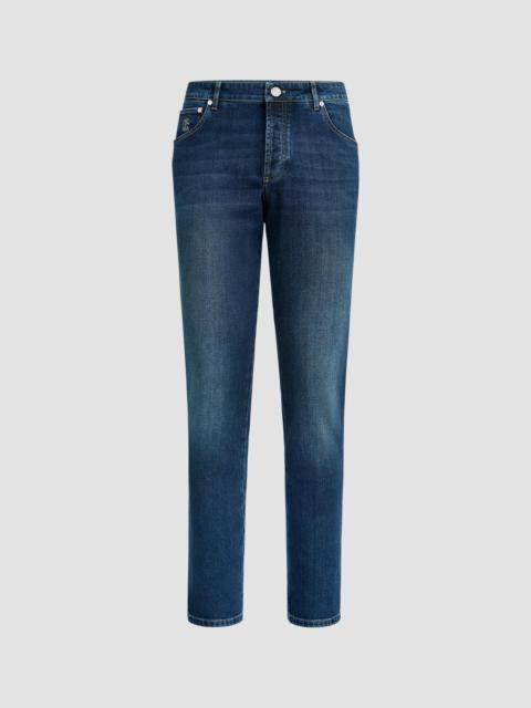 Brunello Cucinelli Men's Comfort Denim Five-Pocket Jeans - Dark Denim