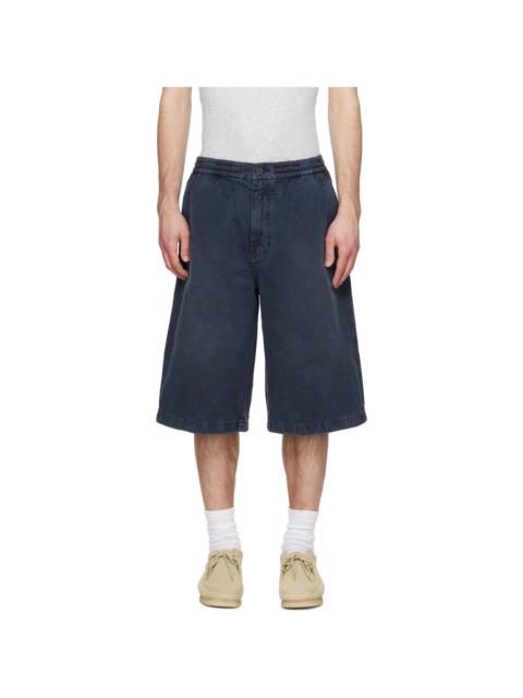 SOLID HOMME Gray Faded Denim Shorts