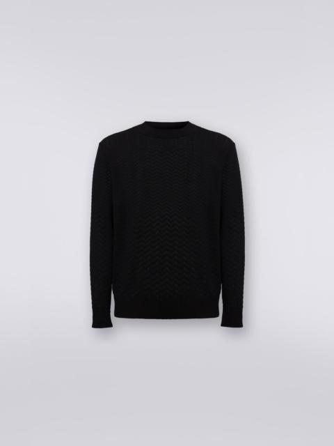 Missoni Cotton and viscose crew-neck jumper with chevron inserts