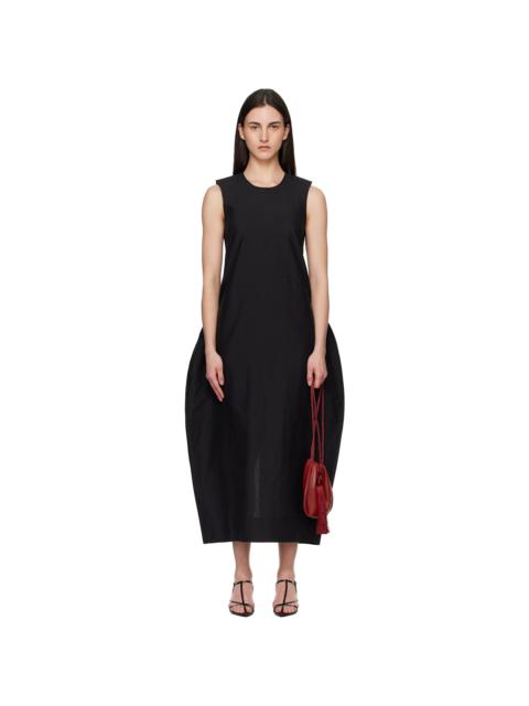 RÓHE Black Hourglass Linen Silk Midi Dress
