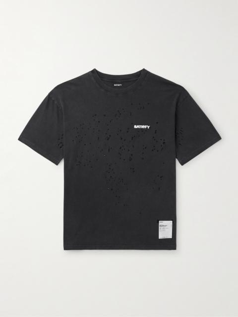 SATISFY Logo-Print Distressed MothTech™ Cotton-Jersey T-Shirt