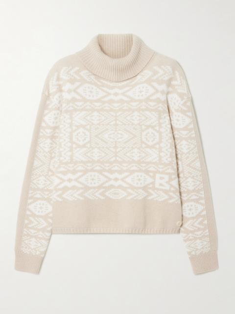 BOGNER Nadin Fair Isle Appliquéd Wool-jacquard Turtleneck Sweater