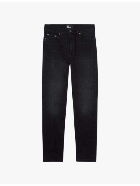The Kooples Logo-patch slim-leg mid-rise stretch-denim jeans