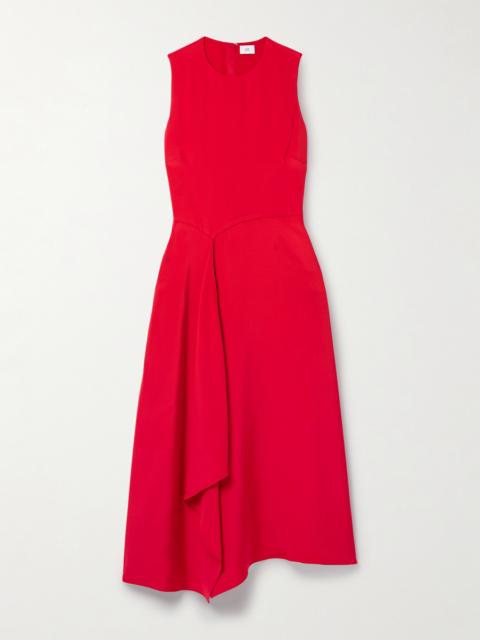 ADAM LIPPES Lynn Draped Silk-crepe Midi Dress