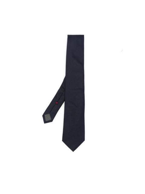 satin-finish pointed-tip tie