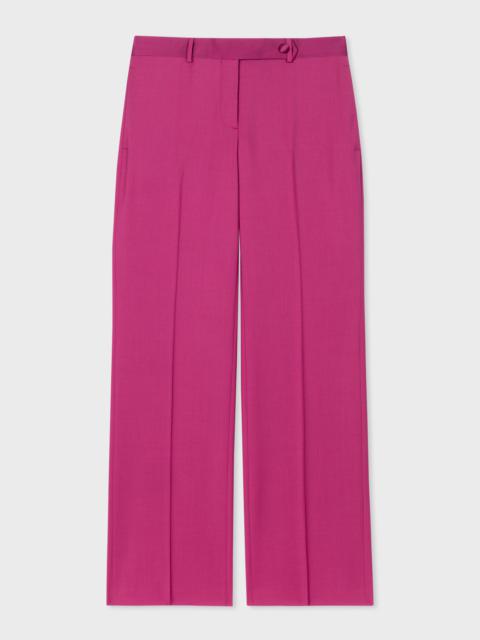 Magenta Wool-Mohair Bootcut Trousers