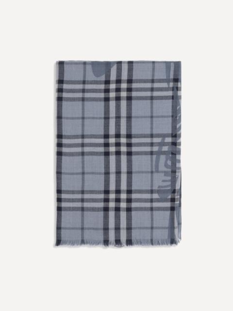 Burberry Knight Check wool and silk Scarf