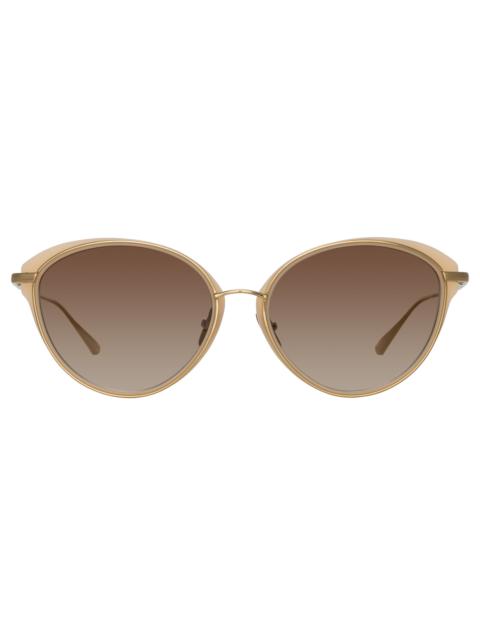 SONG CAT EYE SUNGLASSES IN LIGHT GOLD AND PEACH