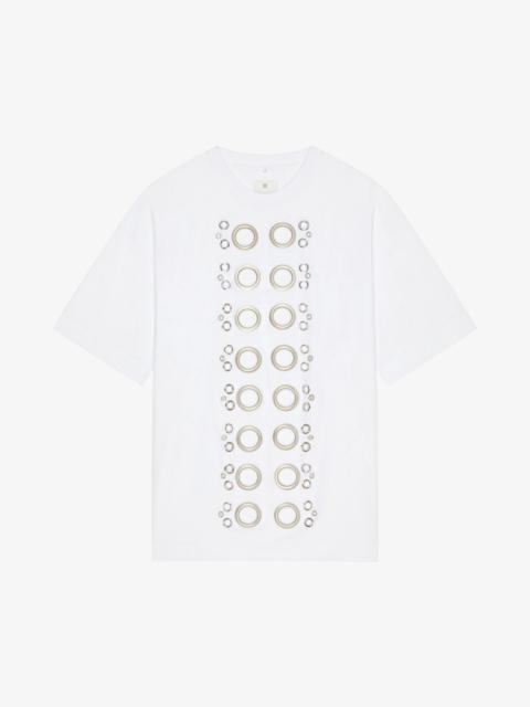 Givenchy WIDE FIT T-SHIRT IN COTTON WITH EYELET DETAILS