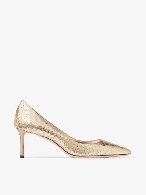 Romy 60
Champagne Metallic Snake Printed Leather Pumps