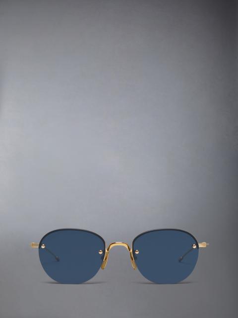 TITANIUM SEMI RIMLESS OVAL SUNGLASSES
