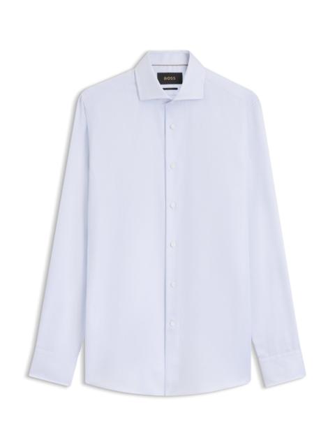 BOSS NON-IRON SLIM-FIT SHIRT IN STRUCTURED COTTON