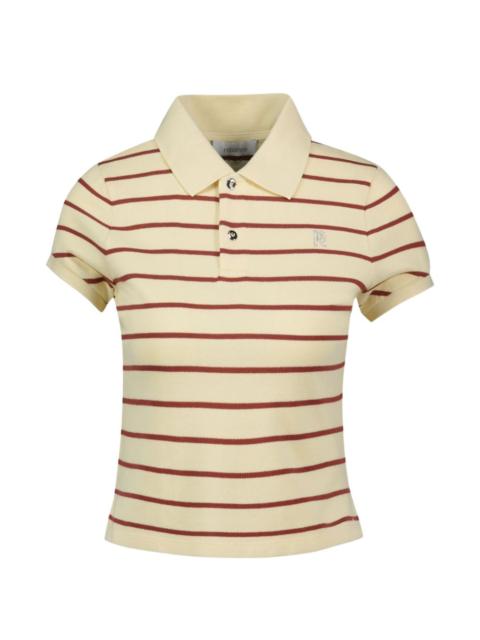 rabanne striped short-sleeve polo shirt