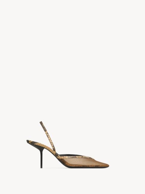 SAINT LAURENT FOLIE SLINGBACK PUMPS IN MESH AND PYTHON