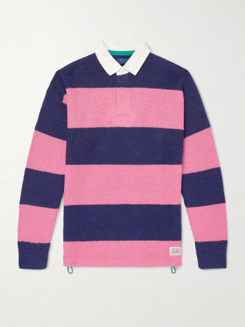 Polo Ralph Lauren Striped Ribbed Linen and Cotton-Blend Polo Shirt