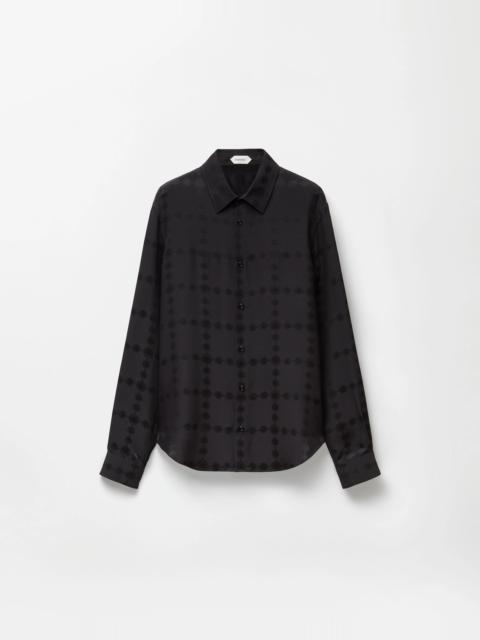 VERSACE Jacquard Silk Crêpe Satin Silk Shirt